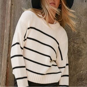 Jenni Kayne Chloe Crewneck Black Stripe, XS